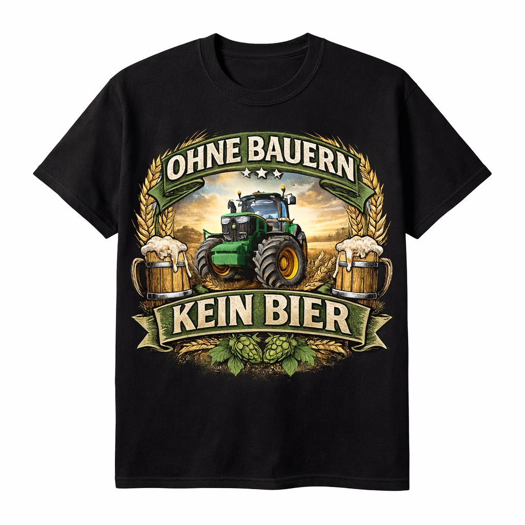 T-Shirt für Landwirte – Ohne Bauern kein Bier