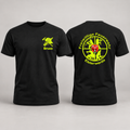 Personalisiertes Feuerwehr T-Shirt in Schwarz – Vorder- und Rückseite