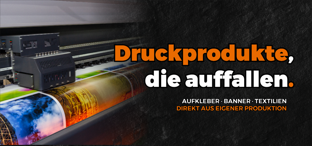 Druckprodukte, die auffallen – Aufkleber, Banner und Textilien aus eigener Produktion von Elster-Werbung