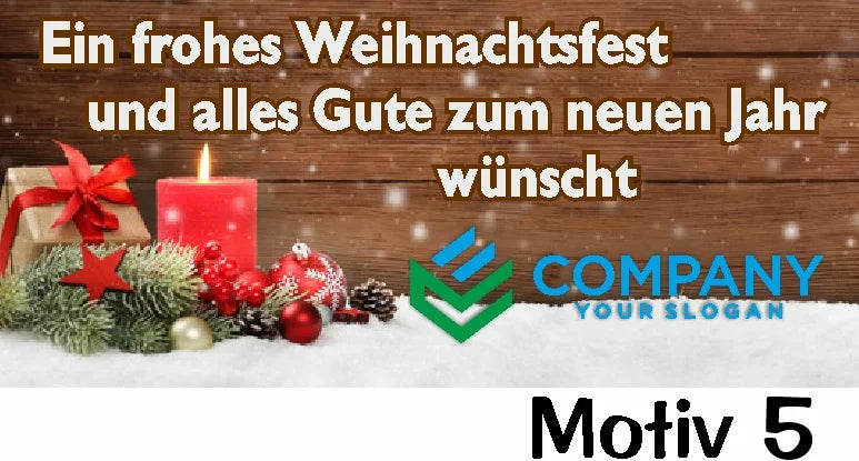 Weihnachtsaufkleber Motiv 5 mit individuellem Firmenlogo