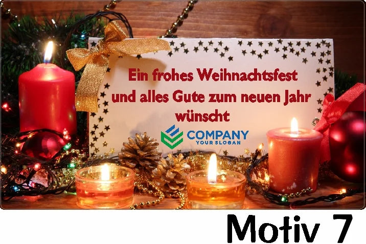 Weihnachtsaufkleber Motiv 7 mit individuellem Firmenlogo